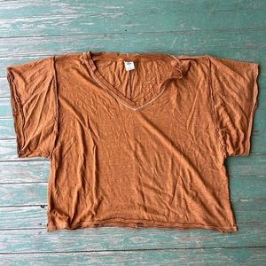 Free People oversized burnt orange top